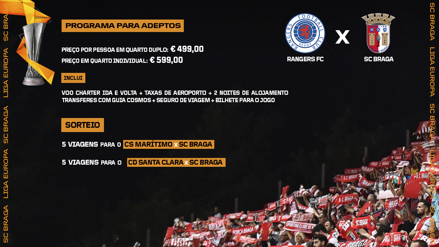 Rangers FC x SC Braga: programa para adeptos - Sporting Clube de Braga